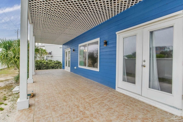 view of patio with french doors