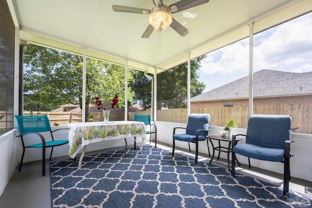 2205 Valle Escondido Dr, Pensacola, FL 32526 - sunroom / solarium featuring a ceiling fan