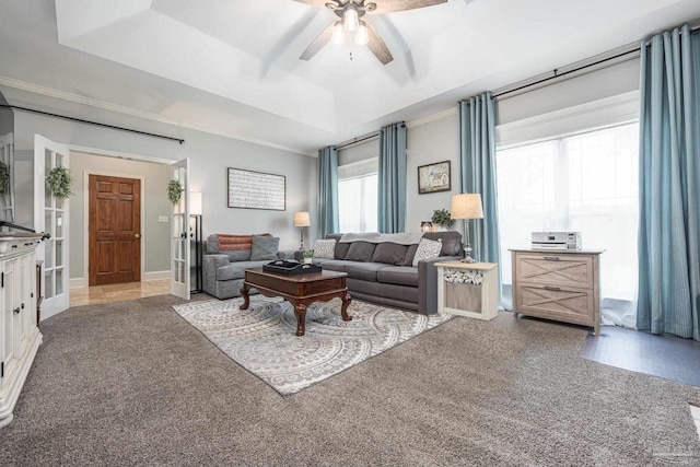 2205 Valle Escondido Dr, Pensacola, FL 32526 - carpeted living area with ceiling fan