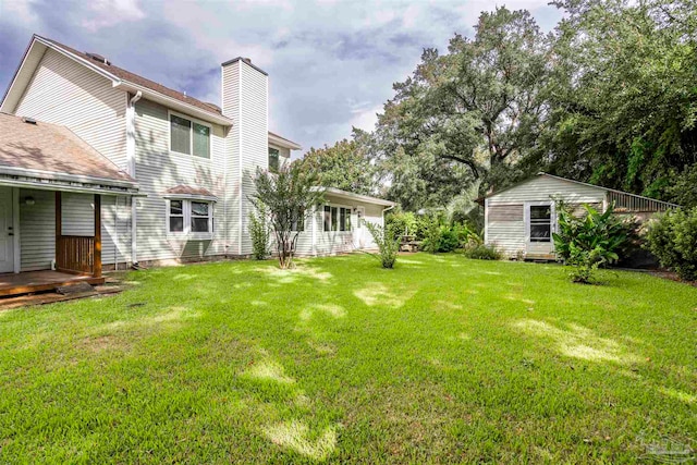 view of yard featuring a deck