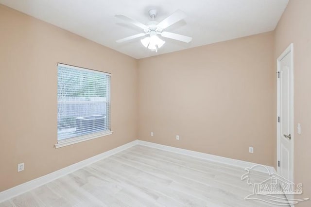 2172 Hadleigh Hills Ct, Navarre, FL 32566 - unfurnished room featuring a ceiling fan and light wood-style flooring