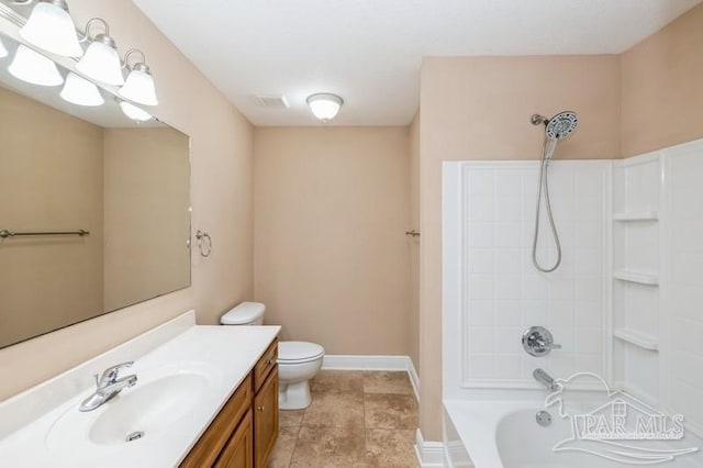 2172 Hadleigh Hills Ct, Navarre, FL 32566 - bathroom featuring vanity and washtub / shower combination