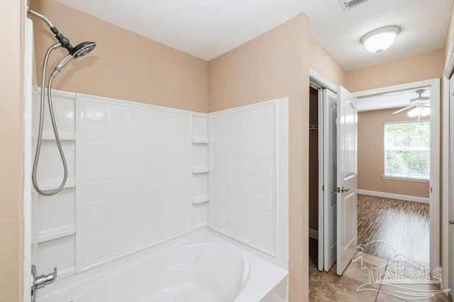2172 Hadleigh Hills Ct, Navarre, FL 32566 - bathroom featuring shower / bath combination and ceiling fan