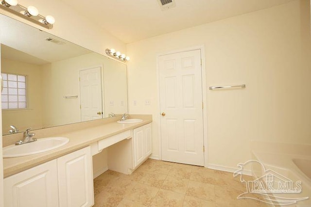8679 High School Blvd, Navarre, FL 32566 - bathroom featuring visible vents, a sink, and double vanity