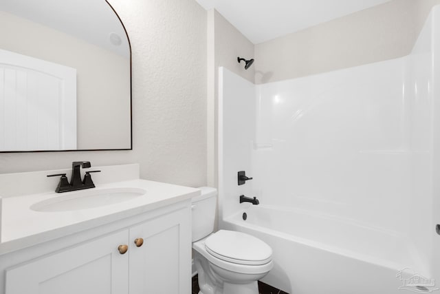 7917 Twin Lake Dr, Milton, FL 32583 - full bathroom featuring vanity, tub / shower combination, and a textured wall