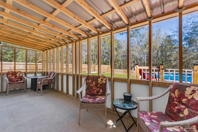 view of unfurnished sunroom