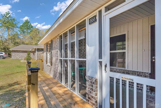 exterior space featuring a yard