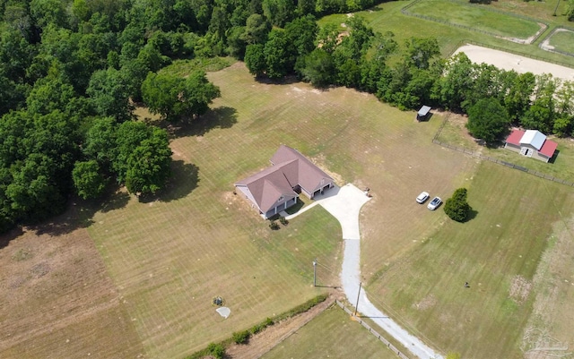 bird's eye view featuring a rural view