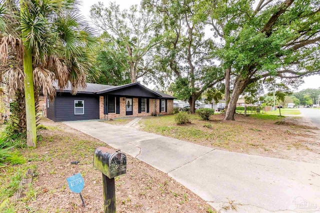 view of single story home