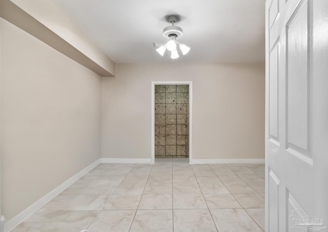 unfurnished dining area featuring light tile patterned floors