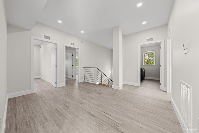 empty room with light wood-type flooring