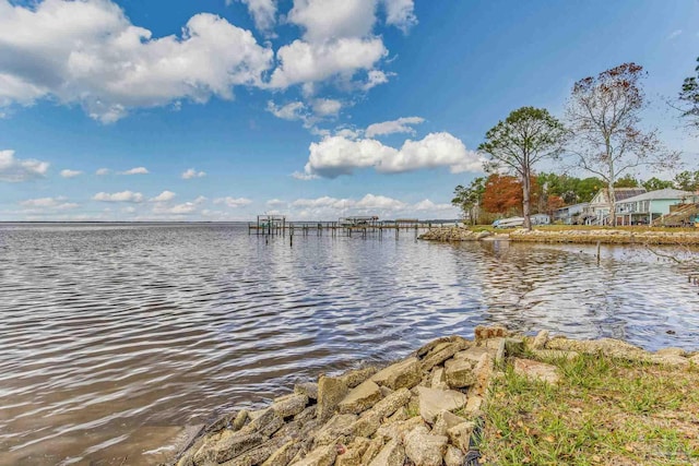 water view with a boat dock