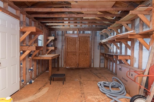 view of unfinished attic