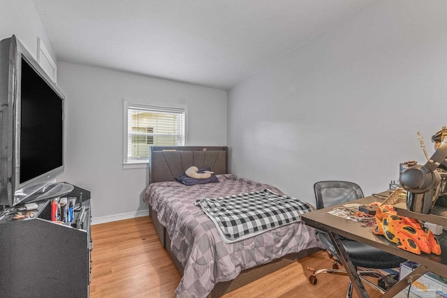 bedroom featuring light hardwood / wood-style flooring