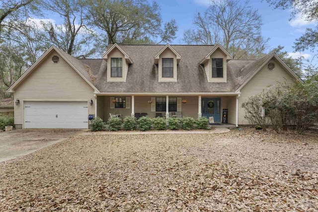 cape cod house featuring a garage