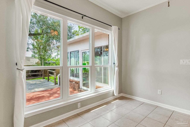 interior space featuring ornamental molding