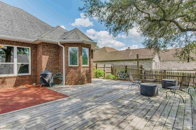 deck featuring area for grilling