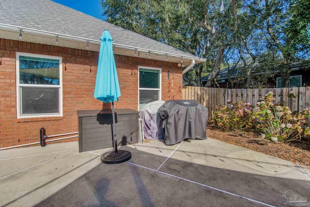 view of patio with area for grilling