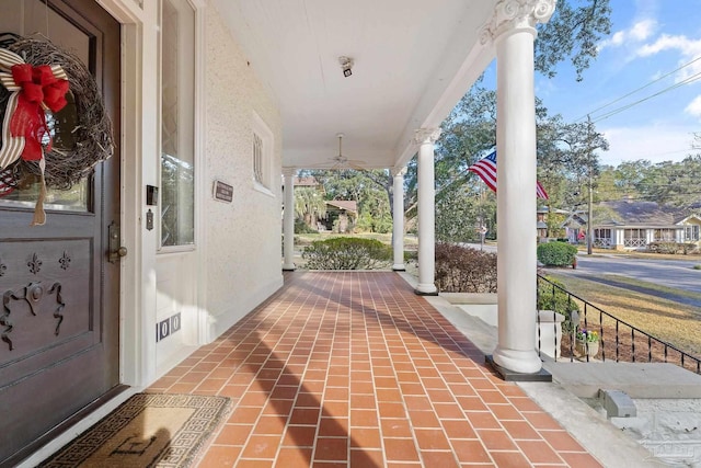 view of patio with a porch