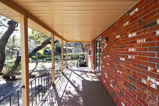 deck with covered porch