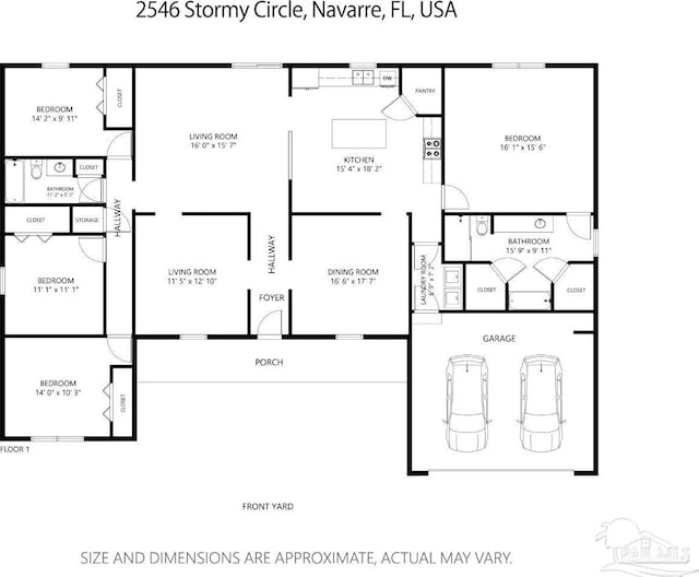 2546 Stormy Cir, Navarre, FL 32566 - floor plan