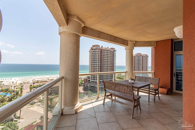 balcony with a water view