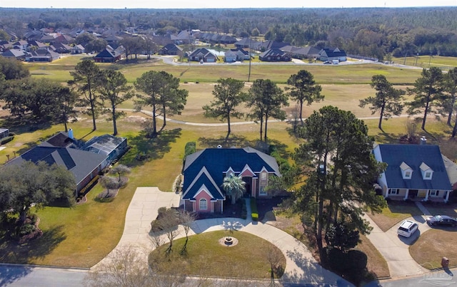 drone / aerial view with a residential view