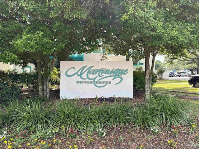 view of community sign