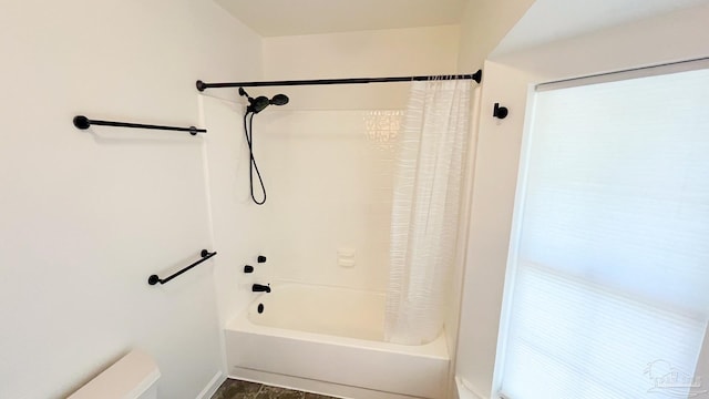 2708 Willow Grove Ln, Ft Walton Beach, FL 32547 - bathroom featuring shower / bath combo, healthy amount of natural light, and toilet