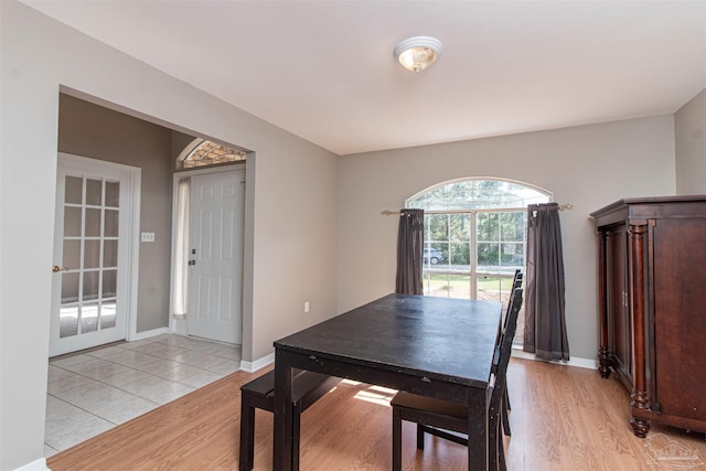 dining room featuring light wood-type flooring