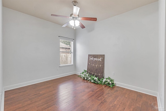 5811 Rustic Ridge Cir, Milton, FL 32570 - spare room with wood finished floors, baseboards, and a ceiling fan