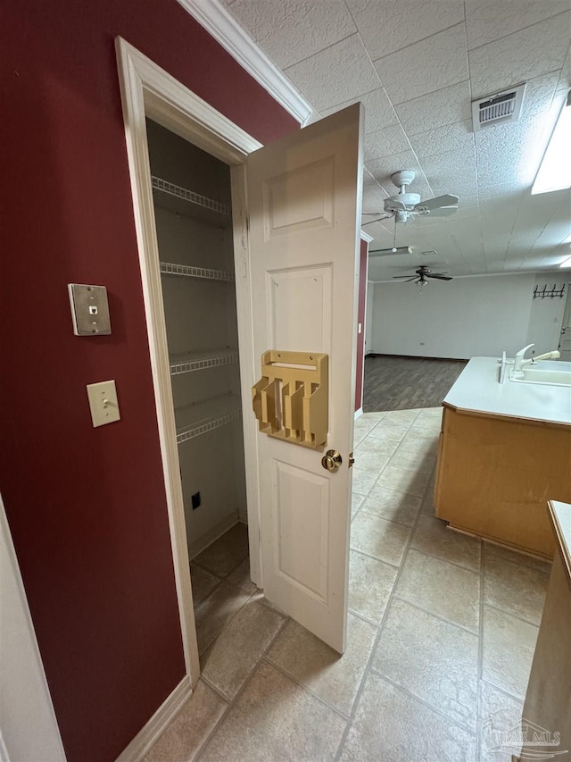 bathroom featuring sink and ceiling fan