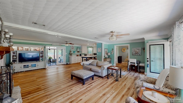 200 Talladega Trl, Pensacola, FL 32506 - living room with light wood finished floors and ceiling fan