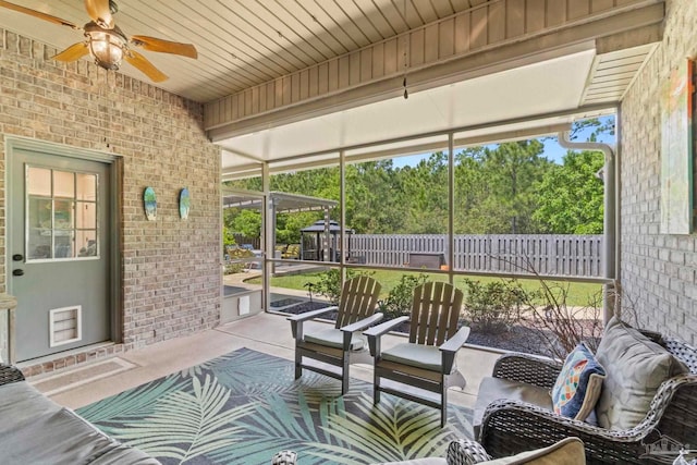 1397 Sabal Palm Dr, Gulf Breeze, FL 32563 - sunroom / solarium with a ceiling fan