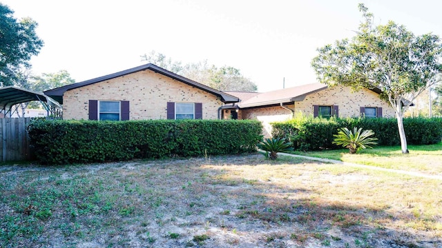 view of front of home with a front yard