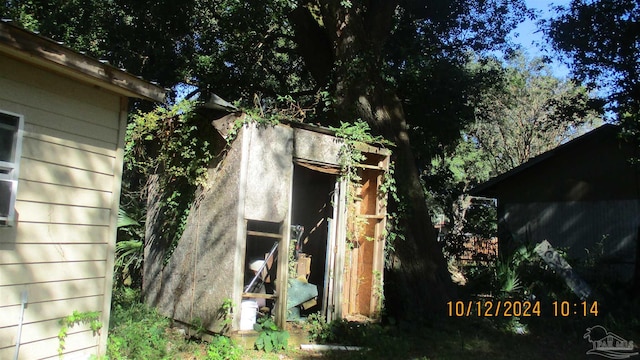 view of shed