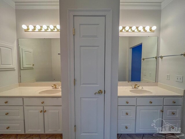 3615 Ward Basin Rd, Milton, FL 32583 - full bathroom with crown molding and vanity