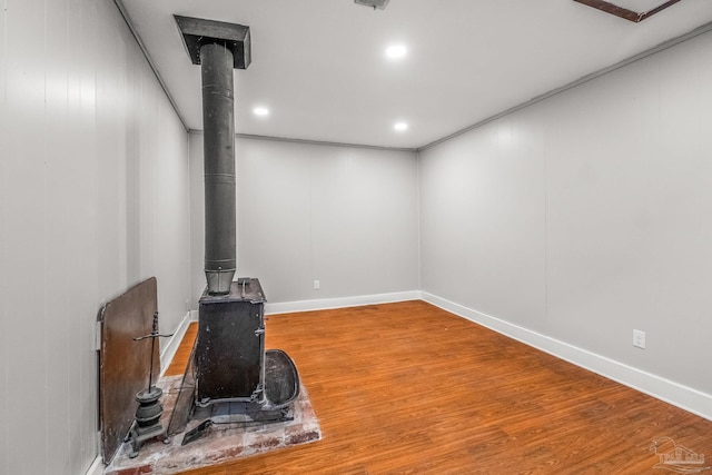 unfurnished living room with wood-type flooring