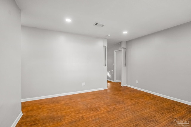 empty room featuring light hardwood / wood-style floors