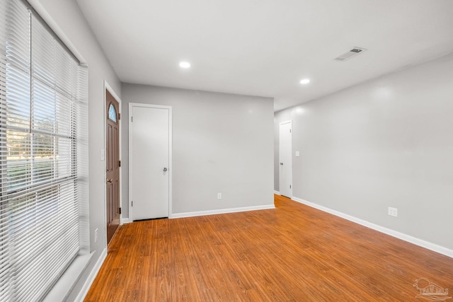 empty room featuring light wood-type flooring