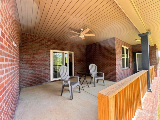 view of patio / terrace with ceiling fan