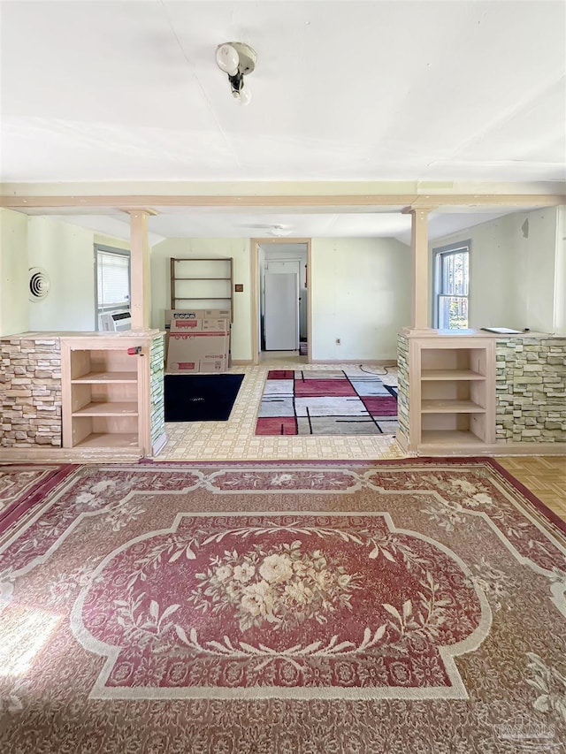 3020 Woodbury Cir, Cantonment, FL 32533 - entrance foyer with decorative columns and plenty of natural light