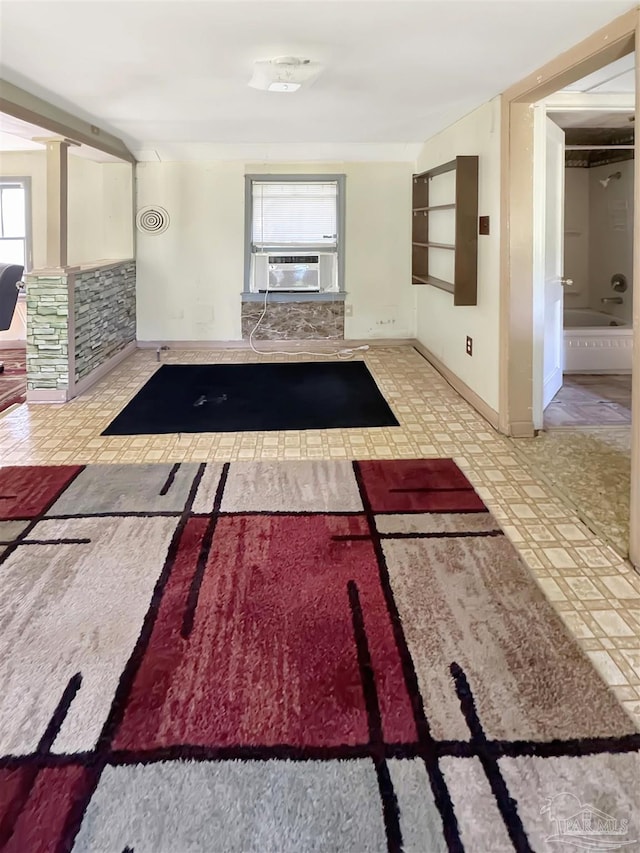 3020 Woodbury Cir, Cantonment, FL 32533 - corridor with cooling unit and tile patterned floors