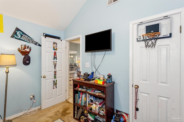 interior space with lofted ceiling