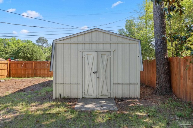 702 Beauvais Rd, Pensacola, FL 32505 - view of shed featuring a fenced backyard