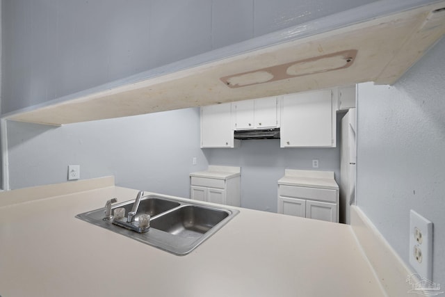 kitchen with white cabinetry and sink