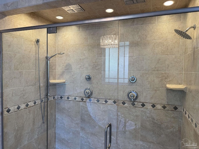 bathroom featuring walk in shower