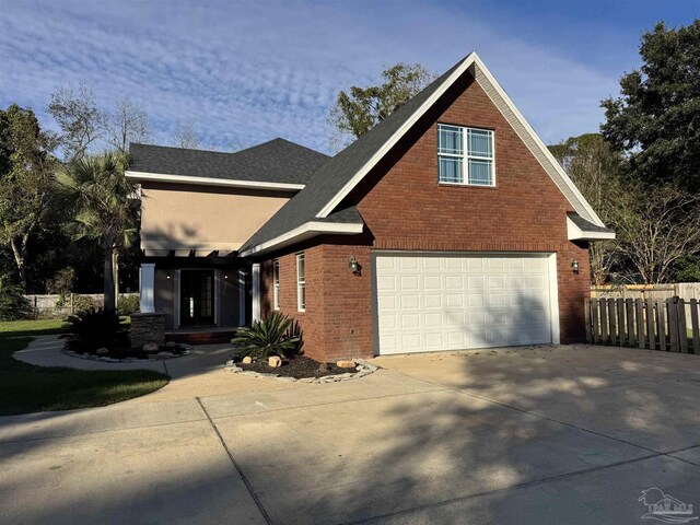 view of front of house featuring a garage