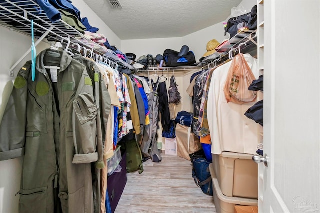 walk in closet featuring hardwood / wood-style flooring