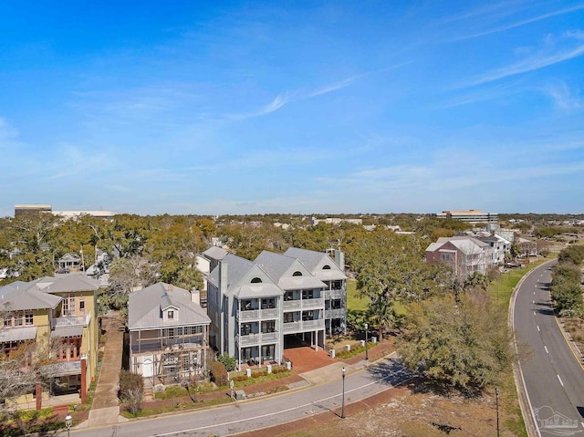 aerial view with a residential view